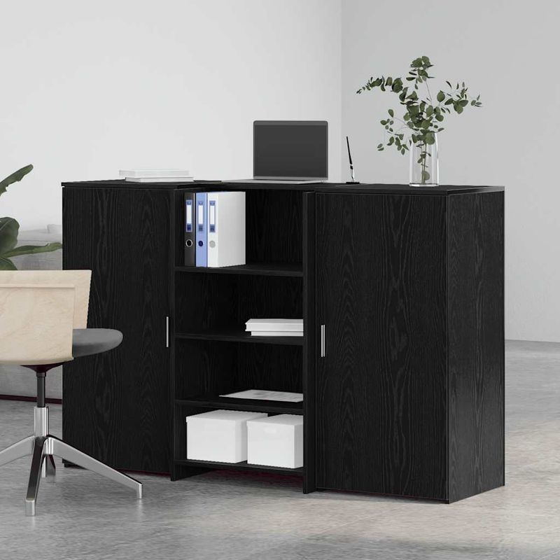 Casa si Gradina - Mobilier - Mese si birouri - Birouri - Birou de receptie Stejar negru 155x50x103,5 cm Lemn prelucrat - Infinity.ro
