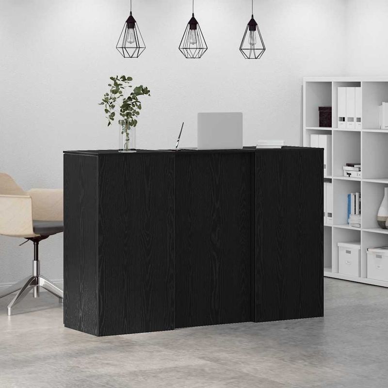 Casa si Gradina - Mobilier - Mese si birouri - Birouri - Birou de receptie Stejar negru 155x50x103,5 cm Lemn prelucrat - Infinity.ro