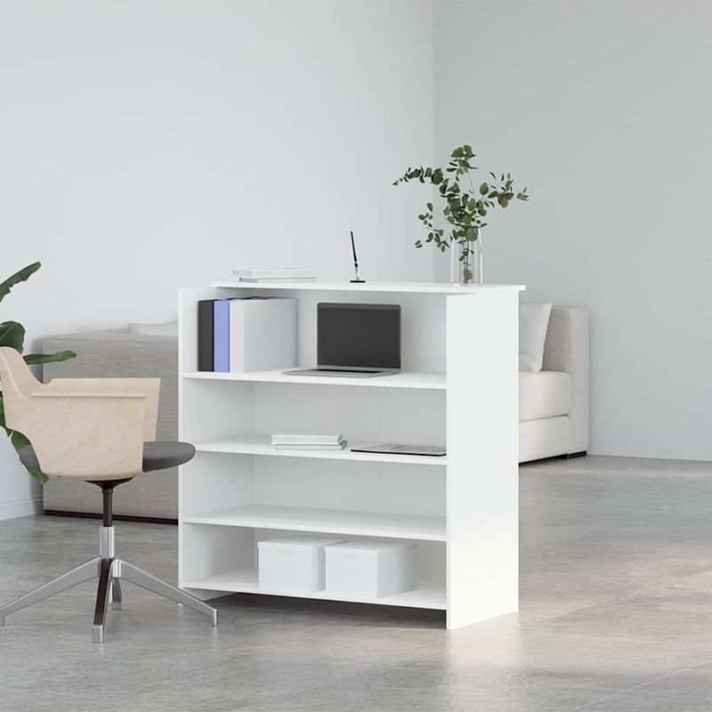 Casa si Gradina - Mobilier - Mese si birouri - Birouri - Birou de receptie alb 100x50x103,5 cm din lemn prelucrat - Infinity.ro
