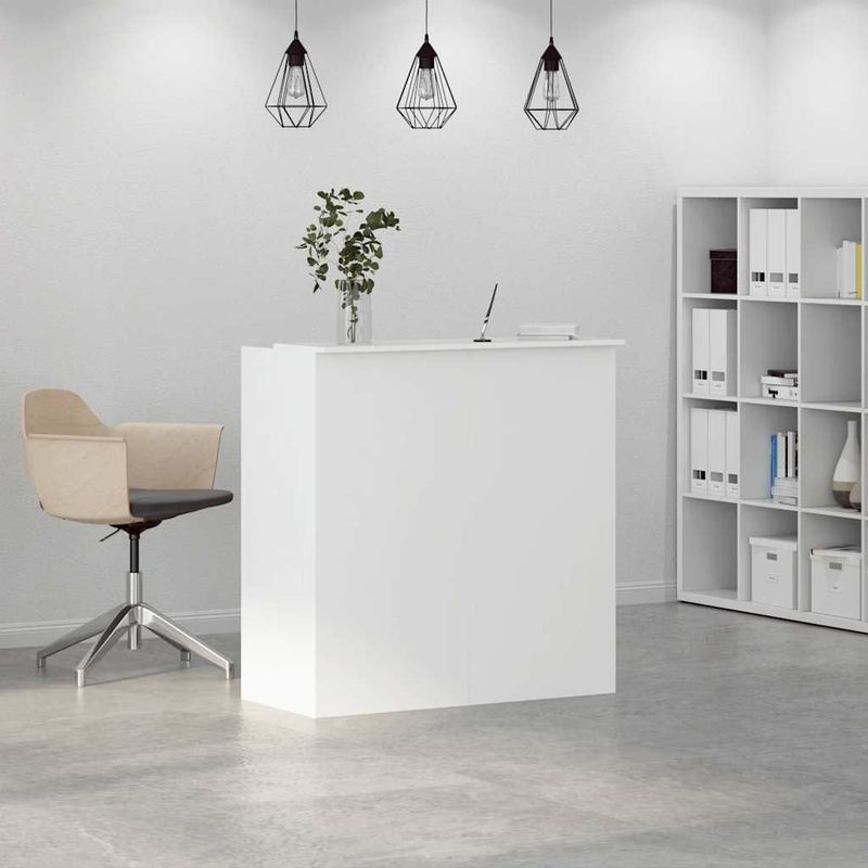 Casa si Gradina - Mobilier - Mese si birouri - Birouri - Birou de receptie alb 100x50x103,5 cm din lemn prelucrat - Infinity.ro