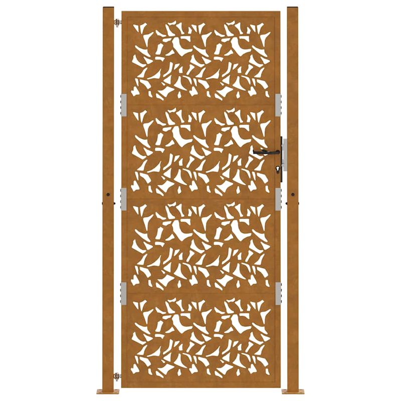 Casa si Gradina - Constructii - Usi interior, exterior si garaj - Usi garaj - Poarta gradina Design cu frunze otel rezistente la intemperii, mărime 105x205 cm - Infinity.ro