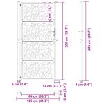 Casa si Gradina - Constructii - Usi interior, exterior si garaj - Usi garaj - Poarta gradina Design cu frunze otel rezistente la intemperii, mărime 105x205 cm - Infinity.ro