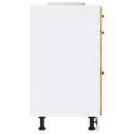 Casa si Gradina - Mobilier - Comode si corpuri - Corpuri bucatarie - Dulap de baza de bucatarie „Kalmar” stejar artizanal lemn, model 1x dulap inferior (3 sertare), mărime 60x46x81.5 cm - Infinity.ro