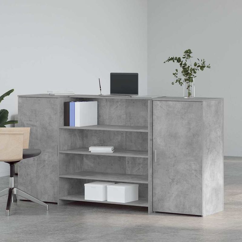 Casa si Gradina - Mobilier - Mese si birouri - Birouri - Birou de receptie Gri beton 200x50x103,5 cm Lemn prelucrat - Infinity.ro
