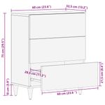 Casa si Gradina - Mobilier - Dulapuri si sifoniere - Dulapuri - Bufeta gri deschis 60x33,5x75 cm lemn masiv de mango - Infinity.ro