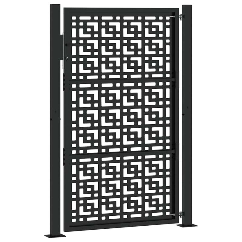 Casa si Gradina - Gradina si terasa - Garduri, panouri si accesorii - Poarta de gradina neagra 105x155 cm Design in cruce de otel - Infinity.ro