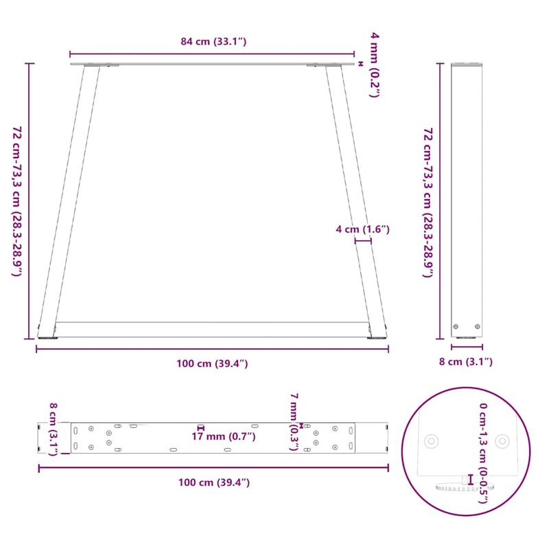 Casa si Gradina - Mobilier - Feronerie si accesorii mobila - Picioare pentru masa in forma de V 2 buc alb otel - Infinity.ro