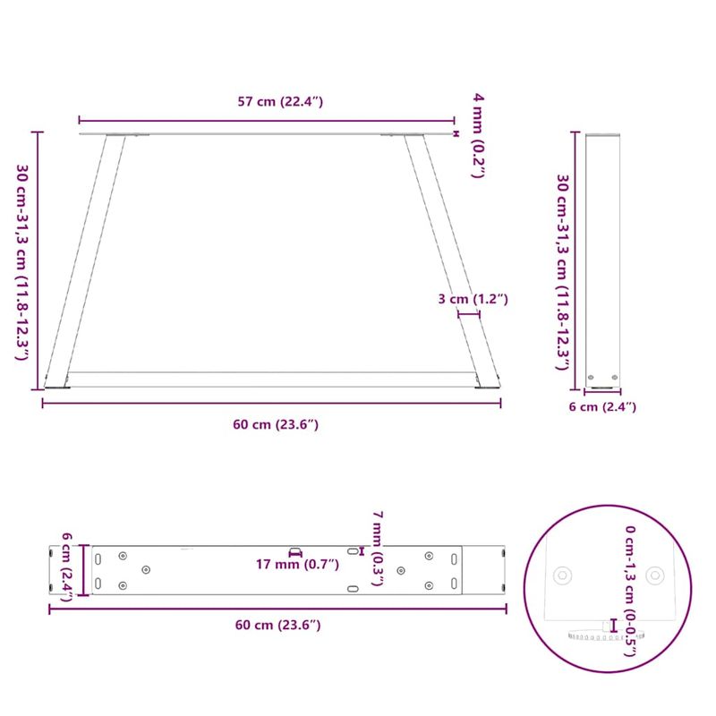 Casa si Gradina - Mobilier - Feronerie si accesorii mobila - Picioare pentru masa in forma de V 2 buc Antracit Otel - Infinity.ro