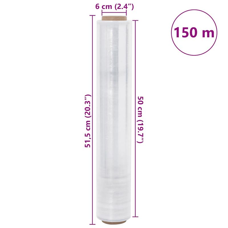 Carti si Birotica - Birotica - Articole ambalare - Film extensibil 2 buc Transparente 20 μm 50 cm x 150 m - Infinity.ro