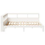 Casa si Gradina - Mobilier - Paturi si accesorii - Paturi - Pat cu biblioteca fara saltea, alb, 150x200 cm, lemn masiv pin - Infinity.ro