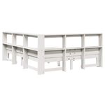 Casa si Gradina - Mobilier - Paturi si accesorii - Paturi - Pat cu biblioteca fara saltea, alb, 150x200 cm, lemn masiv pin - Infinity.ro