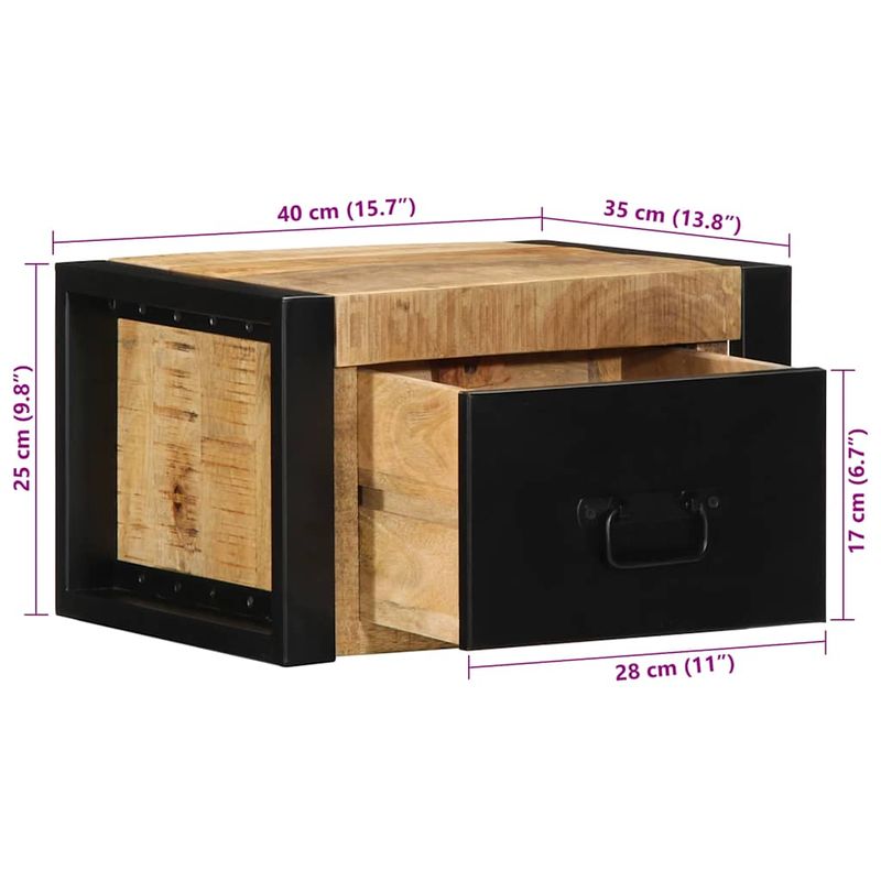 Casa si Gradina - Mobilier - Comode si corpuri - Noptiere - Noptiere 2 buc 40x35x25 cm lemn masiv de mango - Infinity.ro