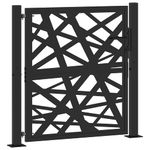 Casa si Gradina - Gradina si terasa - Garduri, panouri si accesorii - Poarta de gradina neagra 105x105 cm Design cu lumina din otel - Infinity.ro