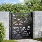 Casa si Gradina - Gradina si terasa - Garduri, panouri si accesorii - Poarta de gradina neagra 105x105 cm Design cu lumina din otel - Infinity.ro