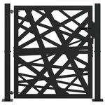 Casa si Gradina - Gradina si terasa - Garduri, panouri si accesorii - Poarta de gradina neagra 105x105 cm Design cu lumina din otel - Infinity.ro