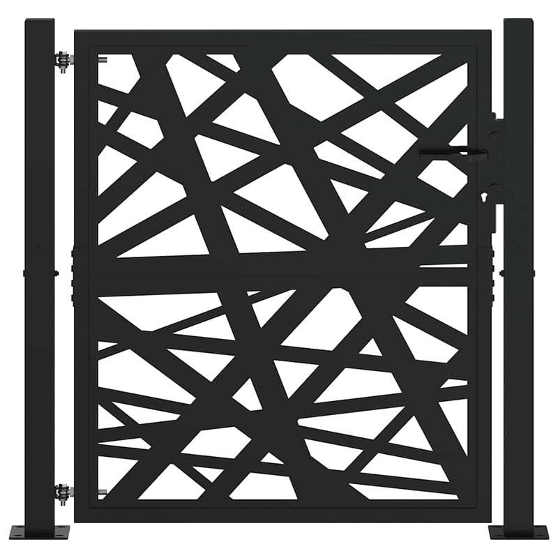 Casa si Gradina - Gradina si terasa - Garduri, panouri si accesorii - Poarta de gradina neagra 105x105 cm Design cu lumina din otel - Infinity.ro