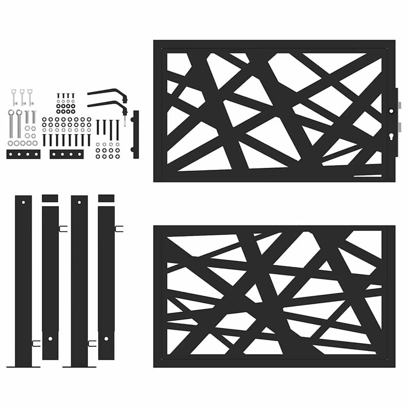 Casa si Gradina - Gradina si terasa - Garduri, panouri si accesorii - Poarta de gradina neagra 105x105 cm Design cu lumina din otel - Infinity.ro