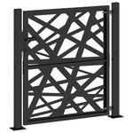 Casa si Gradina - Gradina si terasa - Garduri, panouri si accesorii - Poarta de gradina neagra 105x105 cm Design cu lumina din otel - Infinity.ro