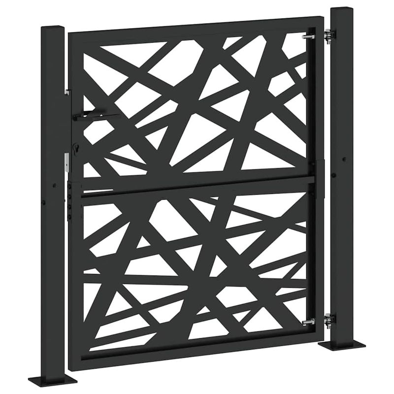 Casa si Gradina - Gradina si terasa - Garduri, panouri si accesorii - Poarta de gradina neagra 105x105 cm Design cu lumina din otel - Infinity.ro