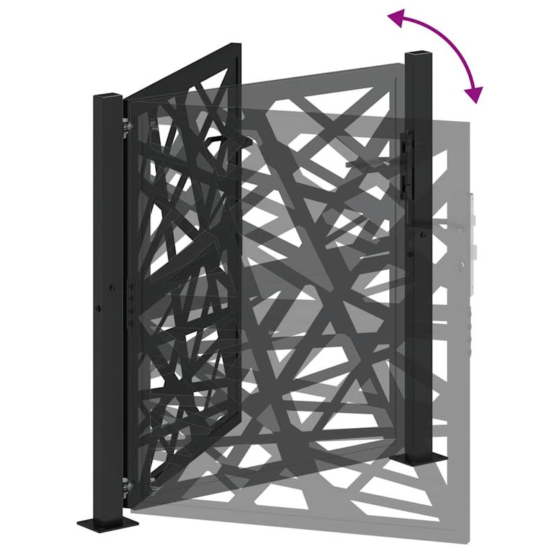 Casa si Gradina - Gradina si terasa - Garduri, panouri si accesorii - Poarta de gradina neagra 105x105 cm Design cu lumina din otel - Infinity.ro