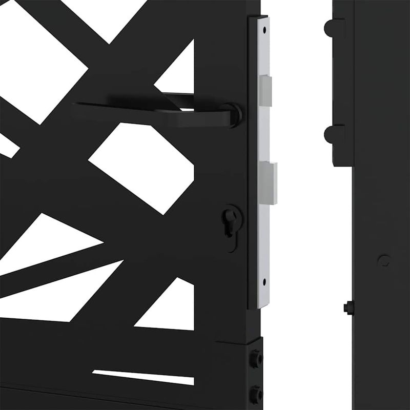 Casa si Gradina - Gradina si terasa - Garduri, panouri si accesorii - Poarta de gradina neagra 105x105 cm Design cu lumina din otel - Infinity.ro