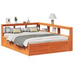 Casa si Gradina - Mobilier - Paturi si accesorii - Paturi - Pat cu biblioteca fara saltea maro 150x200 cm lemn masiv de pin - Infinity.ro