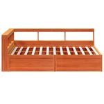 Casa si Gradina - Mobilier - Paturi si accesorii - Paturi - Pat cu biblioteca fara saltea maro 150x200 cm lemn masiv de pin - Infinity.ro