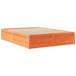 Casa si Gradina - Mobilier - Paturi si accesorii - Paturi - Pat cu biblioteca fara saltea maro 150x200 cm lemn masiv de pin - Infinity.ro
