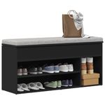 Casa si Gradina - Mobilier - Organizare si depozitare - Organizator incaltaminte - Banca de pantofi neagra 102x30,5x45 cm Lemn prelucrat - Infinity.ro