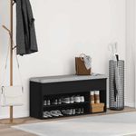 Casa si Gradina - Mobilier - Organizare si depozitare - Organizator incaltaminte - Banca de pantofi neagra 102x30,5x45 cm Lemn prelucrat - Infinity.ro