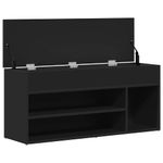 Casa si Gradina - Mobilier - Organizare si depozitare - Organizator incaltaminte - Banca de pantofi neagra 102x30,5x45 cm Lemn prelucrat - Infinity.ro