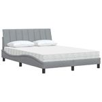 Casa si Gradina - Mobilier - Paturi si accesorii - Paturi - Pat cu saltea, gri deschis, 140x200 cm, material textil - Infinity.ro
