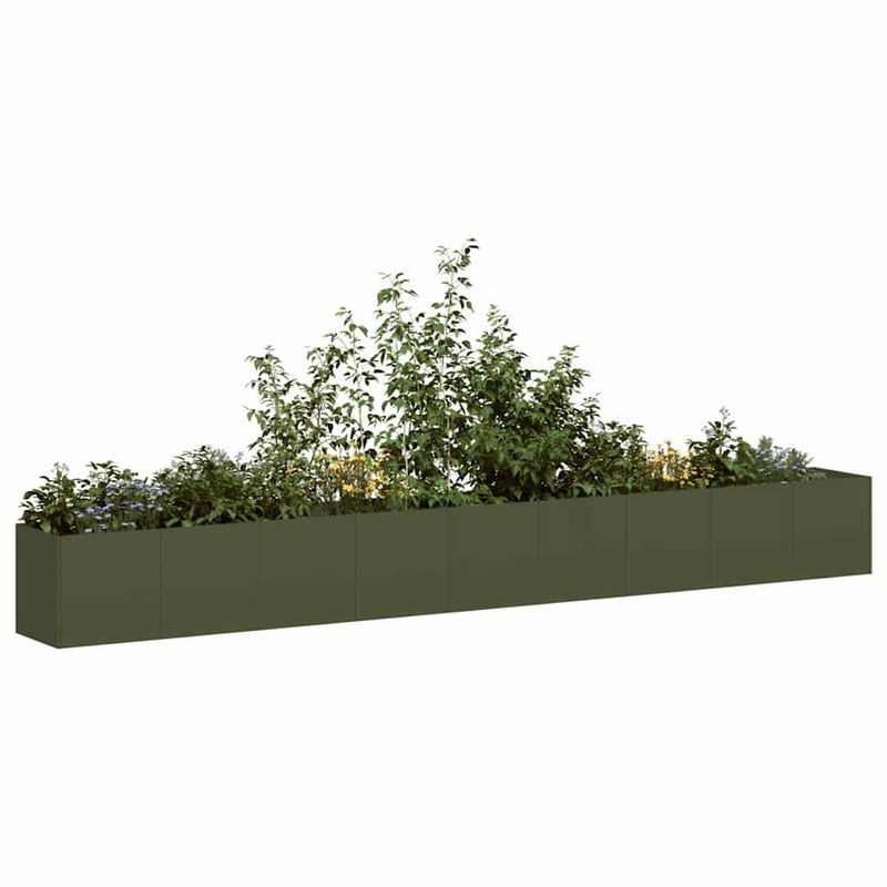 Casa si Gradina - Gradinarit si plante - Plante si ghivece - Ghivece si suporturi - Jardiniera verde masline 360x40x40 cm otel laminat la rece - Infinity.ro