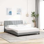 Casa si Gradina - Mobilier - Paturi si accesorii - Paturi - Cadru de pat fara saltea, gri deschis, 160x200 cm, textil - Infinity.ro