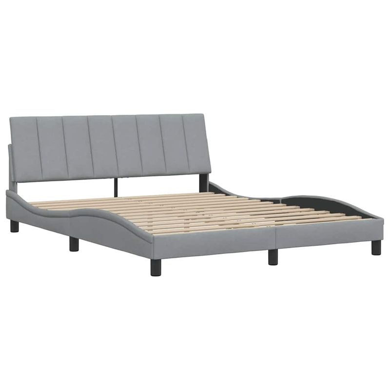 Casa si Gradina - Mobilier - Paturi si accesorii - Paturi - Cadru de pat fara saltea, gri deschis, 160x200 cm, textil - Infinity.ro