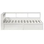 Casa si Gradina - Mobilier - Paturi si accesorii - Paturi - Pat cu biblioteca fara saltea, alb, 140x190 cm, lemn masiv pin - Infinity.ro