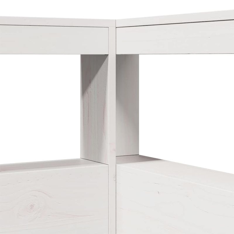 Casa si Gradina - Mobilier - Paturi si accesorii - Paturi - Pat cu biblioteca fara saltea, alb, 140x190 cm, lemn masiv pin - Infinity.ro