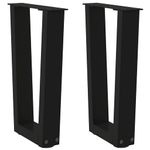 Casa si Gradina - Mobilier - Feronerie si accesorii mobila - Picioare pentru masa in forma de V 2 buc Negru Otel - Infinity.ro