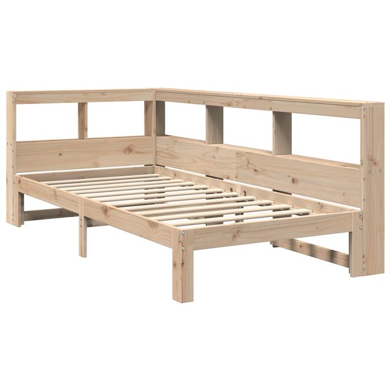 Casa si Gradina - Mobilier - Paturi si accesorii - Paturi - Pat cu biblioteca fara saltea, 75x190 cm, lemn masiv de pin - Infinity.ro