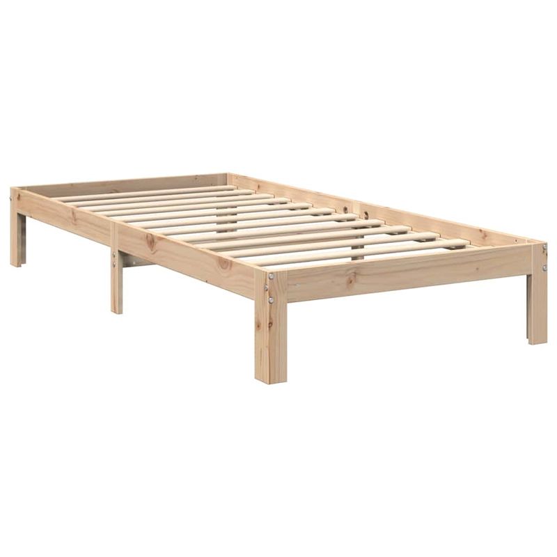 Casa si Gradina - Mobilier - Paturi si accesorii - Paturi - Pat cu biblioteca fara saltea, 75x190 cm, lemn masiv de pin - Infinity.ro