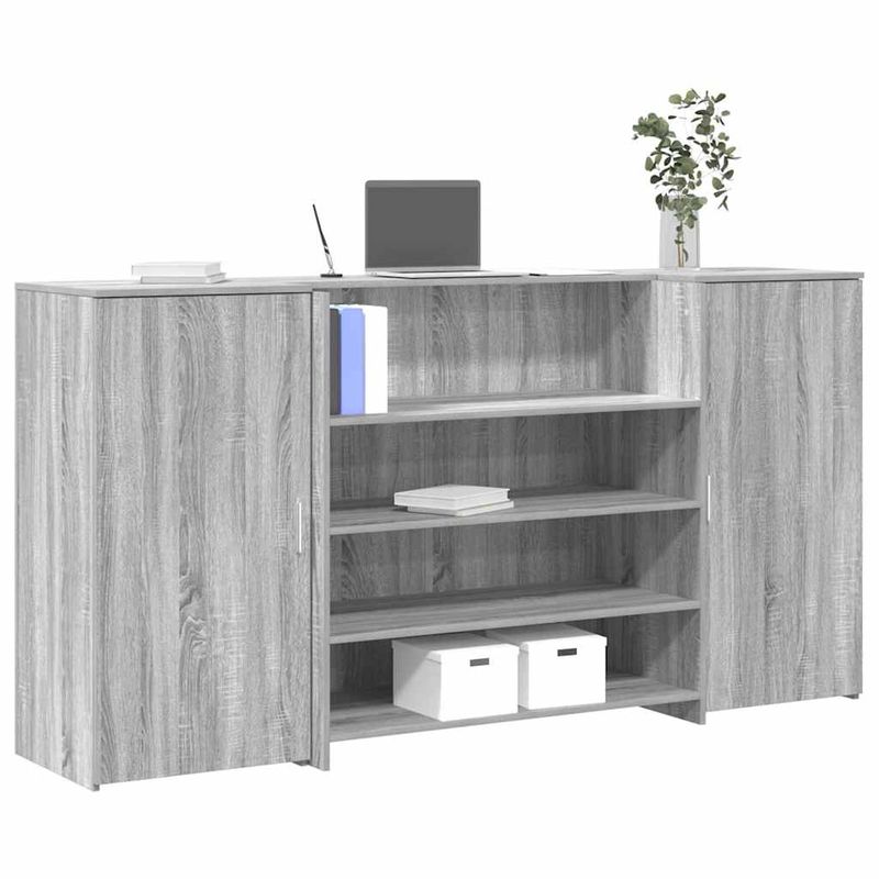 Casa si Gradina - Mobilier - Mese si birouri - Birouri - Birou de receptie Gri Sonoma 200x50x103,5 cm Lemn prelucrat - Infinity.ro