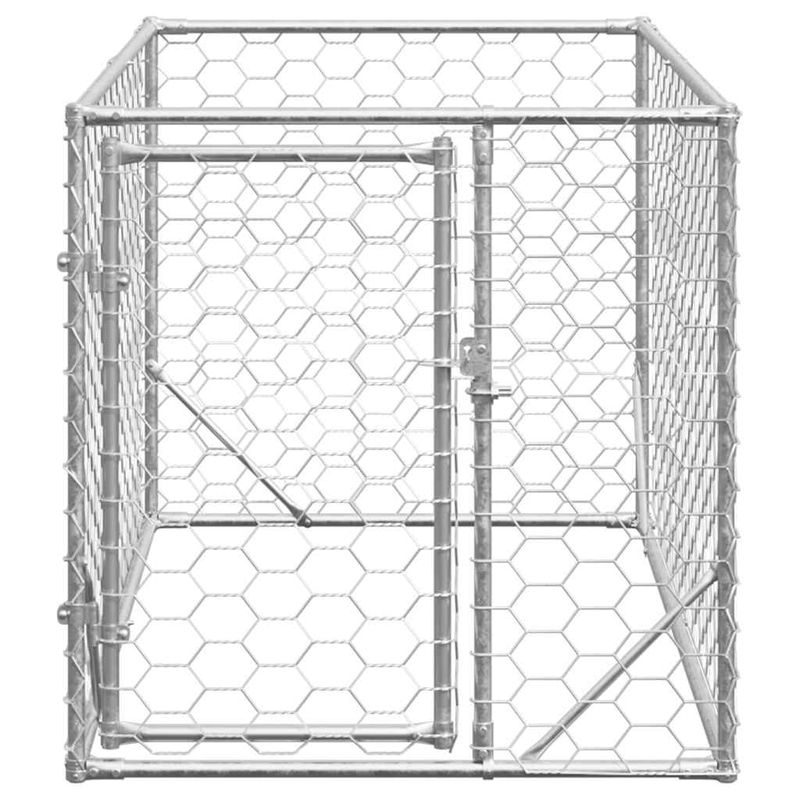 Petshop - Accesorii petshop - Culcusuri si custi - Custi interior si exterior - Canisa de exterior pentru caini cu usa 2x1x1 m otel galvanizat - Infinity.ro