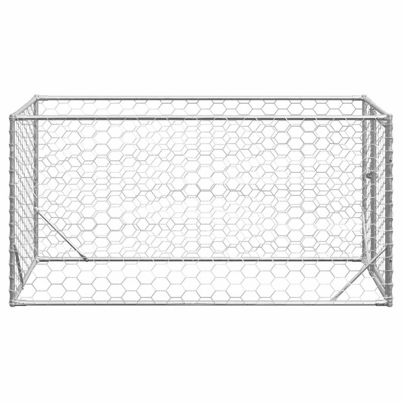 Petshop - Accesorii petshop - Culcusuri si custi - Custi interior si exterior - Canisa de exterior pentru caini cu usa 2x1x1 m otel galvanizat - Infinity.ro