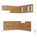 Casa si Gradina - Mobilier - Comode si corpuri - Corpuri bucatarie - Set dulap de bucatarie 11 piese „Kalmar” stejar artizanal lemn - Infinity.ro