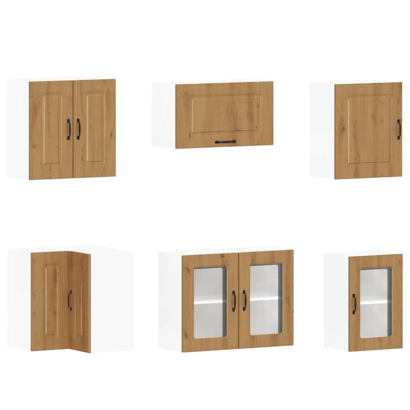 Casa si Gradina - Mobilier - Comode si corpuri - Corpuri bucatarie - Set dulap de bucatarie 11 piese „Kalmar” stejar artizanal lemn - Infinity.ro