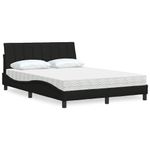 Casa si Gradina - Mobilier - Paturi si accesorii - Paturi - Pat cu saltea, negru, 120x200 cm, textil - Infinity.ro