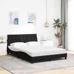 Casa si Gradina - Mobilier - Paturi si accesorii - Paturi - Pat cu saltea, negru, 120x200 cm, textil - Infinity.ro