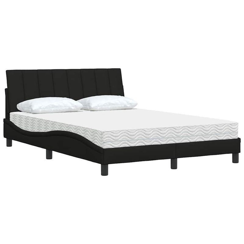 Casa si Gradina - Mobilier - Paturi si accesorii - Paturi - Pat cu saltea, negru, 120x200 cm, textil - Infinity.ro