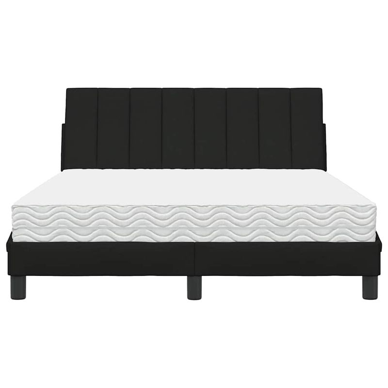 Casa si Gradina - Mobilier - Paturi si accesorii - Paturi - Pat cu saltea, negru, 120x200 cm, textil - Infinity.ro