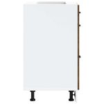 Casa si Gradina - Mobilier - Comode si corpuri - Corpuri bucatarie - Dulap de baza de bucatarie „Lucca” din lemn de stejar maro, mărime 60x46x81.5 cm, model 1x dulap inferior (3 sertare) - Infinity.ro